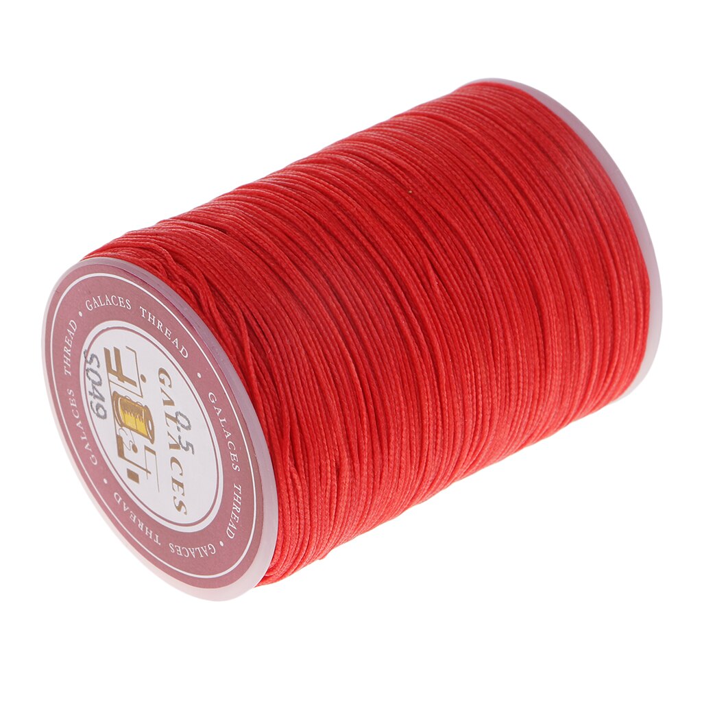 Cordón de hilo encerado de poliéster para costura de cuero, suministros de artesanía de joyería, 130 m/rollo, 0,5mm: Red