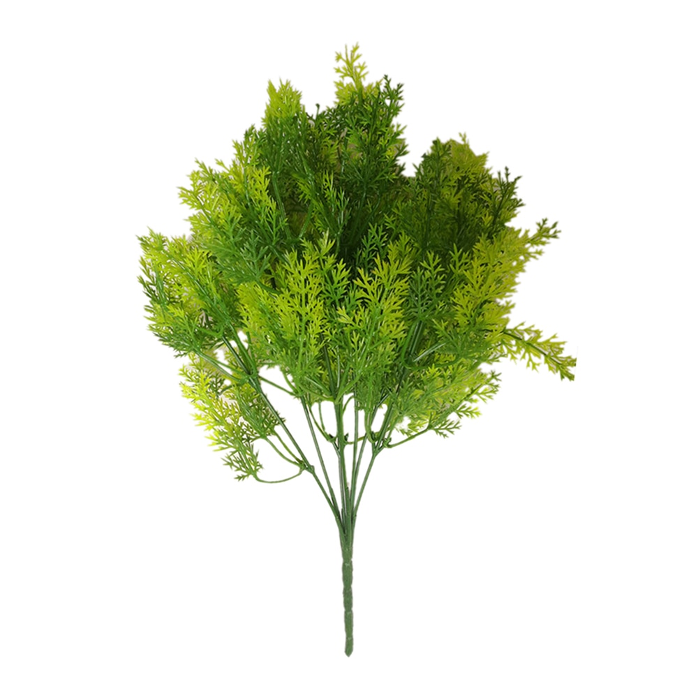 7 heads Artificial Green Cypress Tree Leaf Pine Needle Leaves Branch Christmas Wedding Home Office Hotel Decoration