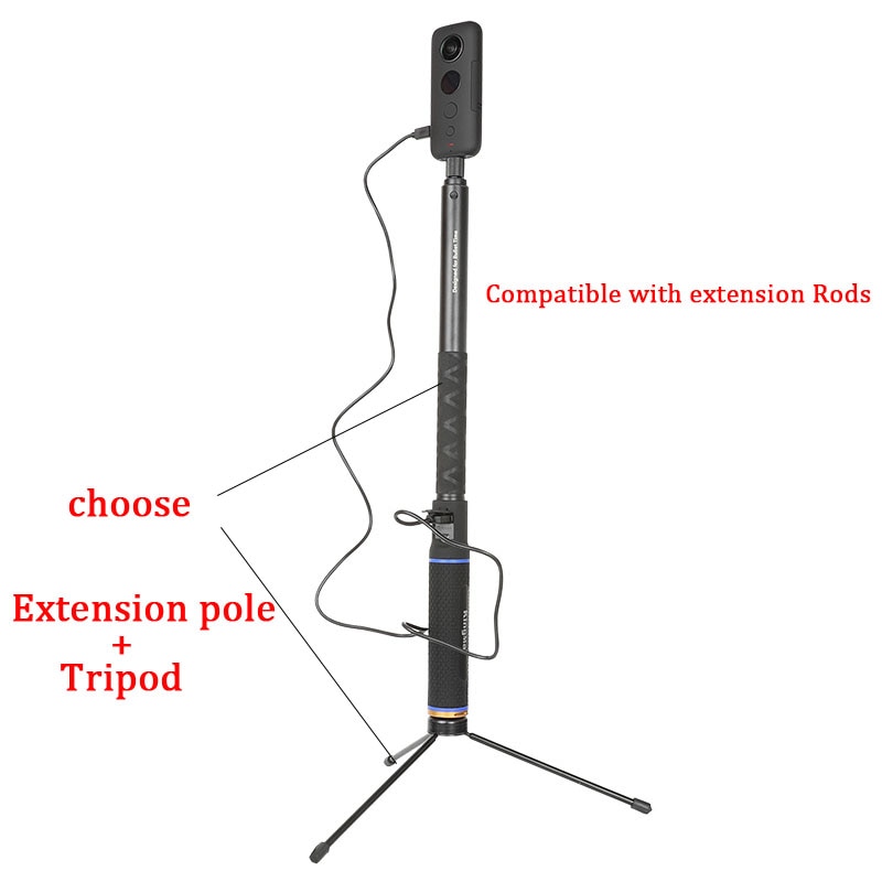 Handheld Energie Bank Batterie Hand Griff Verlängerung Einbeinstativ w Stativ für Insta360 eins X Panorama Flecken Kamera Zubehör