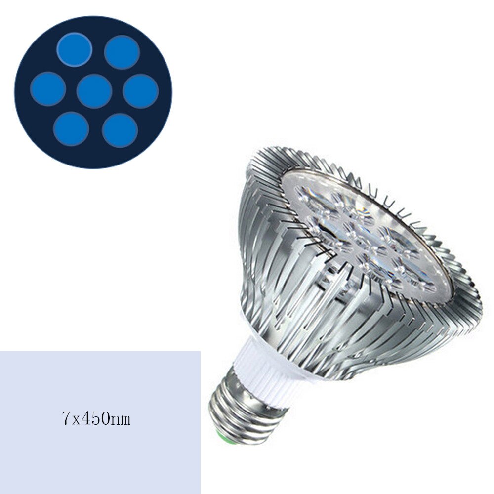 Luz de acuario LED Par30 de espectro completo, 21W, Arrecife de Coral usado, luz de acuario LED E27, luces de cultivo de plantas para tanques de arrecife de agua salada: 7C