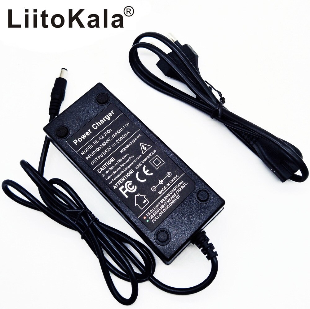 LiitoKala 10S 36V2A charger 42V 2A Charger 100-240V Input Lithium Li-ion Charger For 36V Electric Bike and wo-wheel Vehicle