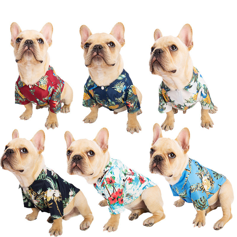 Zomer Dog Shirt Kleding Cool Beach Hawaiian Style Hond Kat Shirt Voor Kleine Medium Grote Honden Puppy Kokospalm Afdrukken XS-5XL