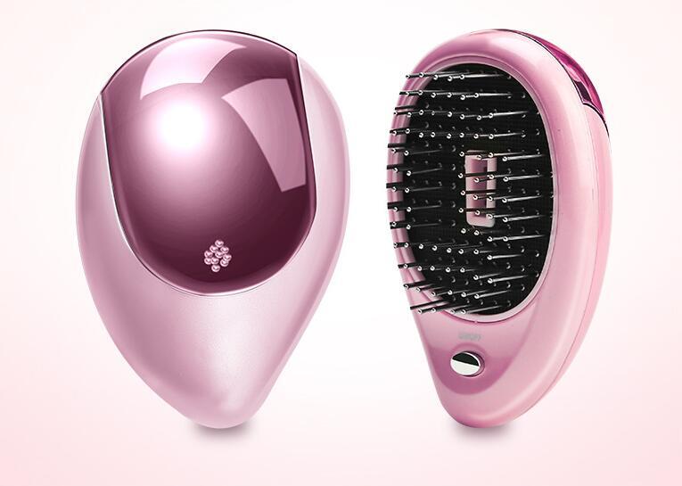Cepillo iónico portátil eléctrico para el cabello alisador de cabello cepillo peine para el pelo masaje antiestático Mini peine de pelo lacio