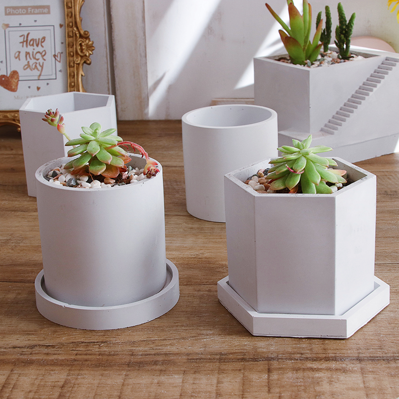 Silikone forme til beton cement potter diy runde planter pot forme haven vase forme
