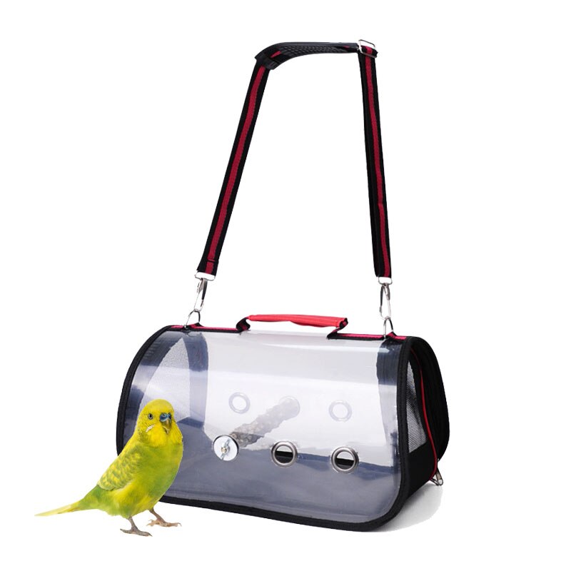 Portable Clear Bird Parrot Transport Cage Breathable Bird Carrier Travel Bag Small Pet Rabbit Guinea Pig Chinchilla Outdoor Bag