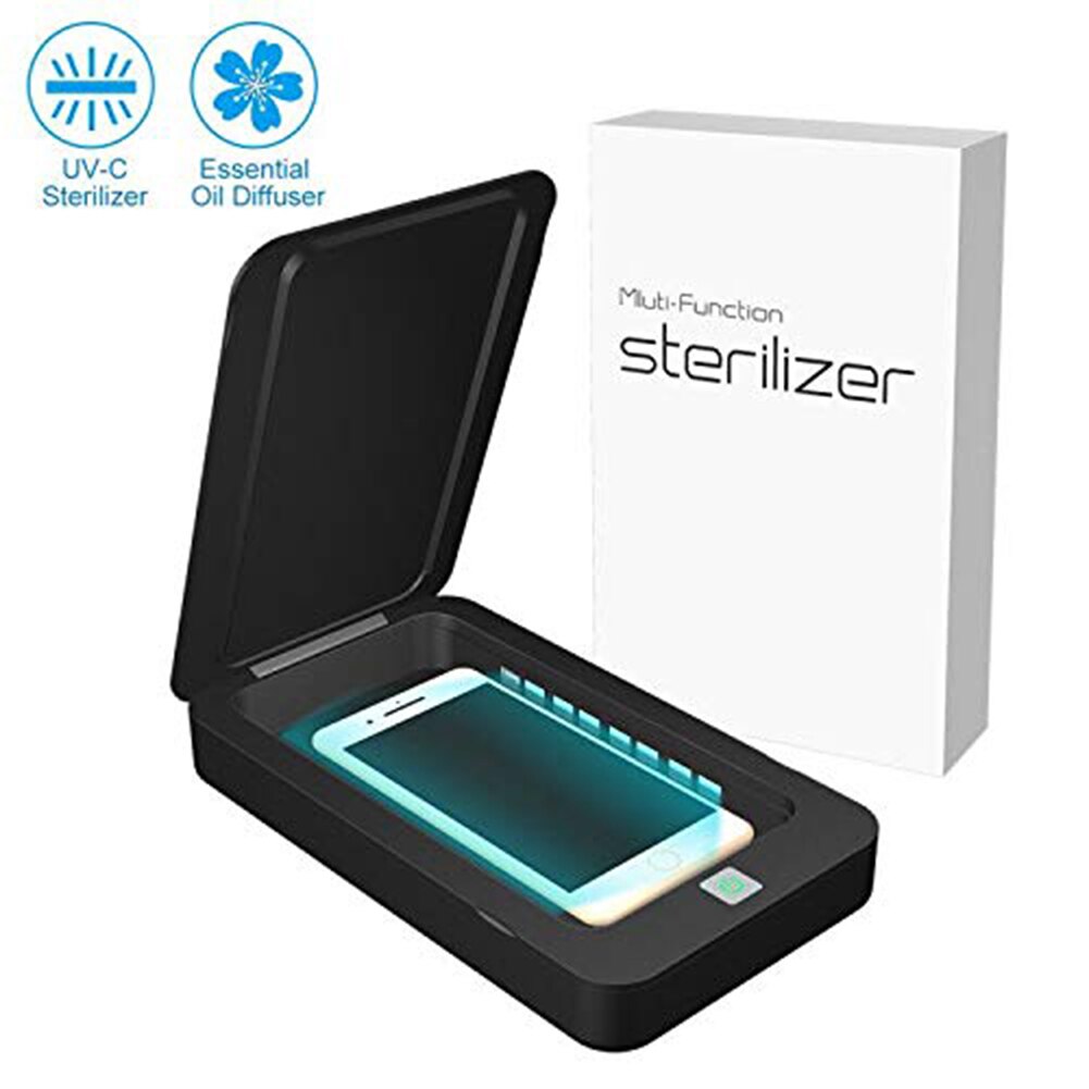 Aromatherapy UV Sterilizer USB Charging Disinfection Case Phone Disposable Mask Cleaner for Household Hygiene Supplies: Black