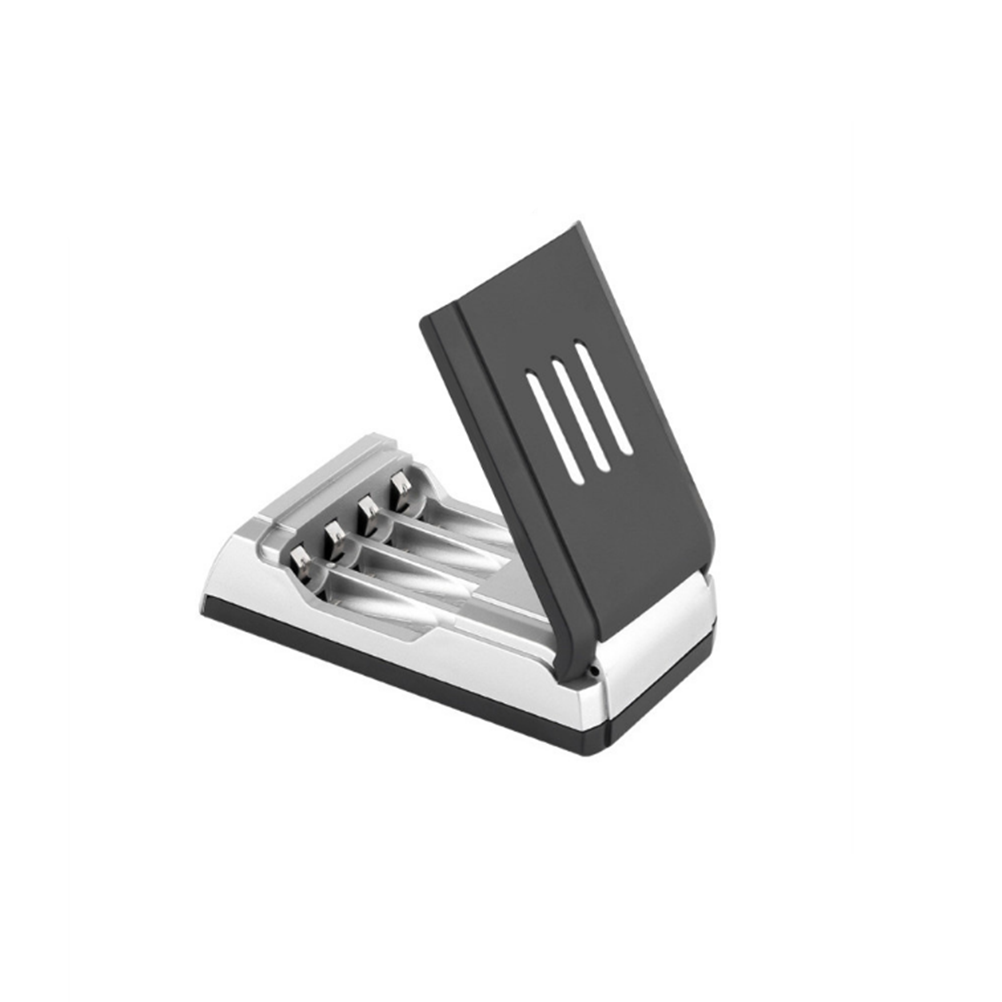 Rechargeable LCD 4-Slots Smart Battery Charger for Batteries (US Plug)