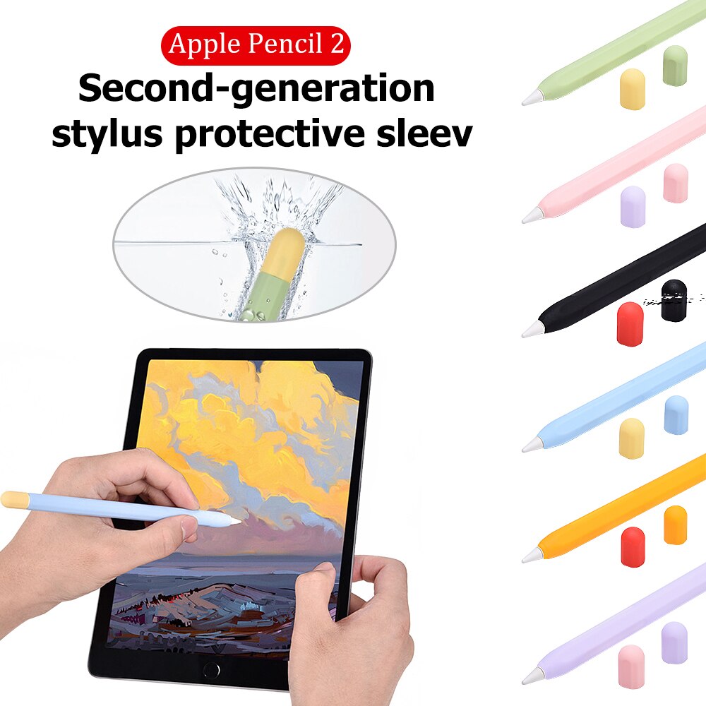 Siliconen hoes dop tip cover houder tablet touch pen stylus hoes voor apple pencil 2 generatie hoes voor ipad pencil