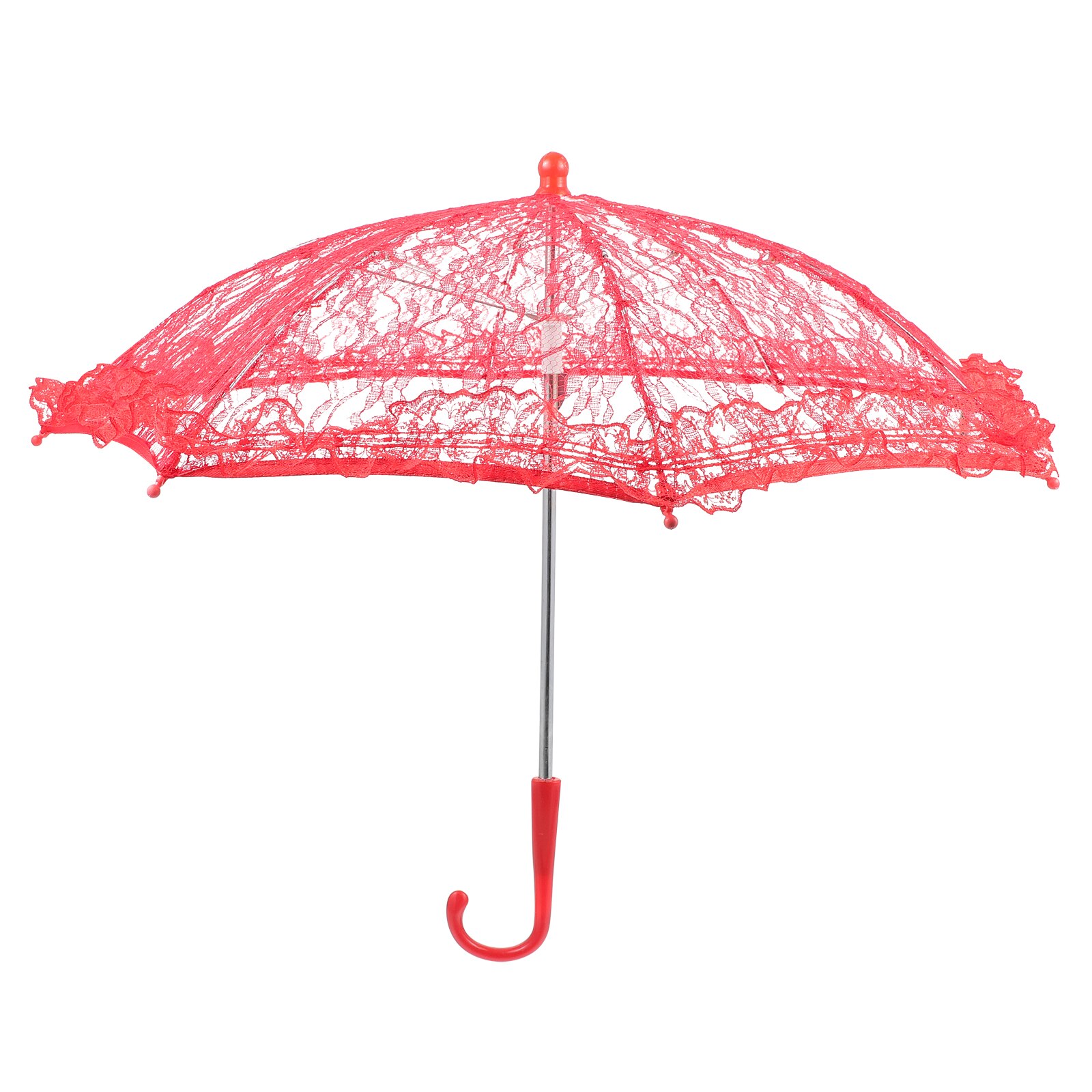 1pc Exquisite Lace Umbrella Lace Wedding Parasol Lady Photography Props: Red