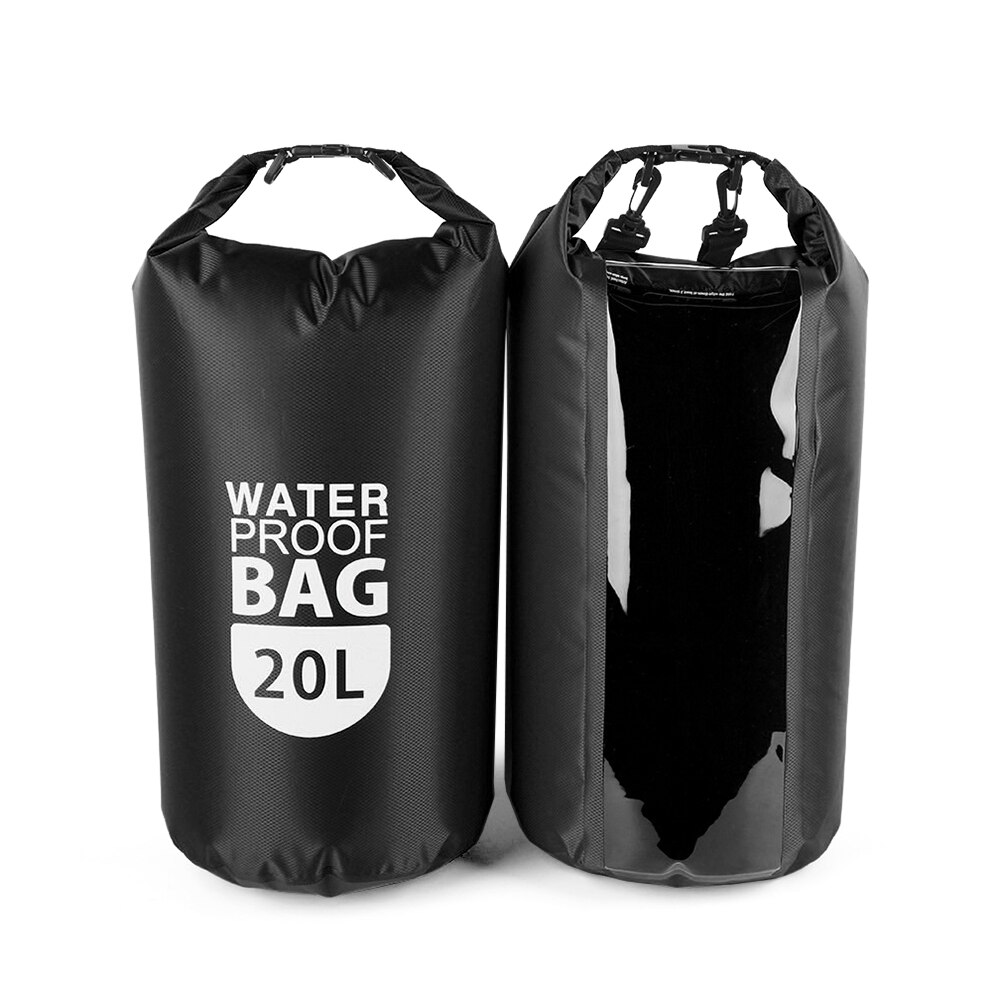 PVC Dry Waterproof Floating Bag Roll Top Dry Bag 10L/20L Water Sports Storage Bag Lightweight Dry Sack Detachable Shoulder Strap
