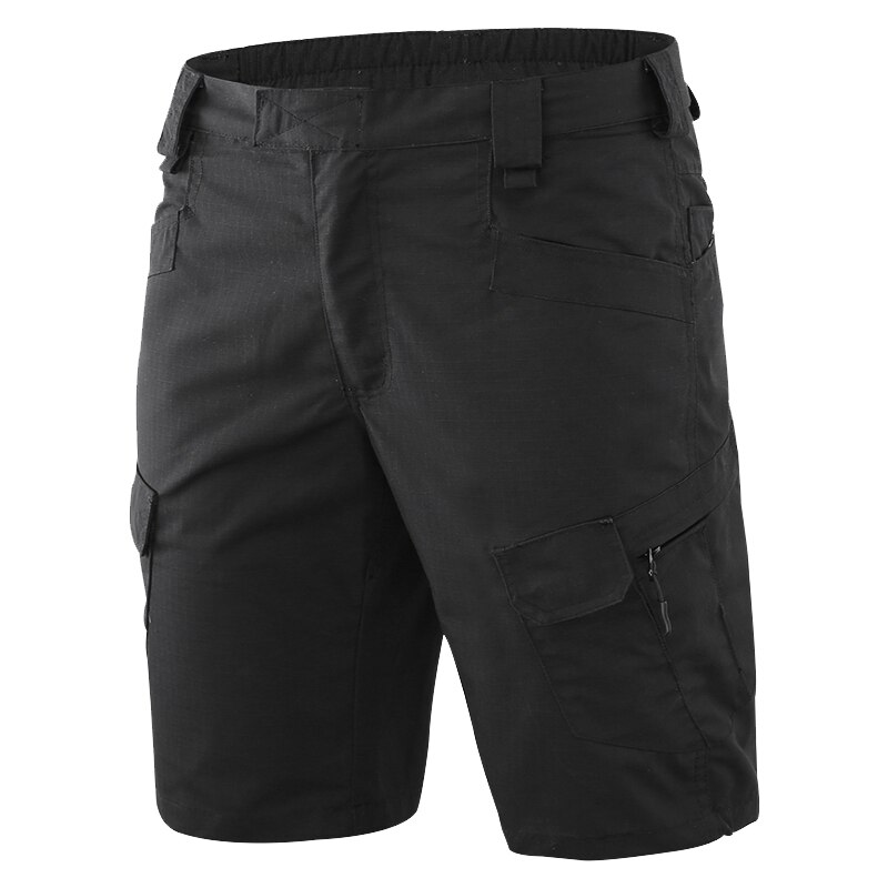 Udendørs shorts til mænds sommervandringsshorts med flere lommer, sport, cykeltræning, værktøjsshorts: Sort / Xl