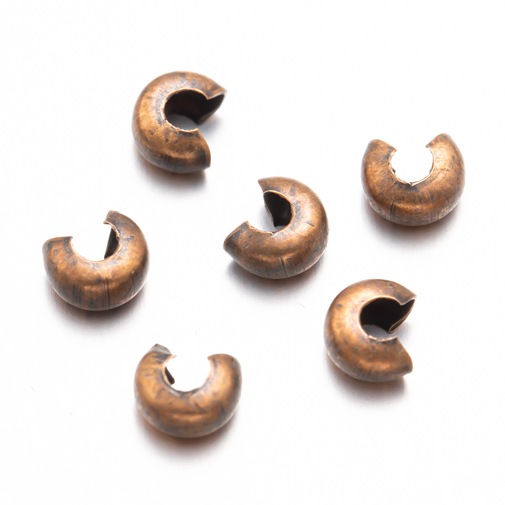 300 Stuks Krimp Kraal Covers Half Ronde Open Knoop Einde Tip Voor Diy Armband Ketting Sieraden Ambacht Levert Materiële Bevindingen: S / GRIJS