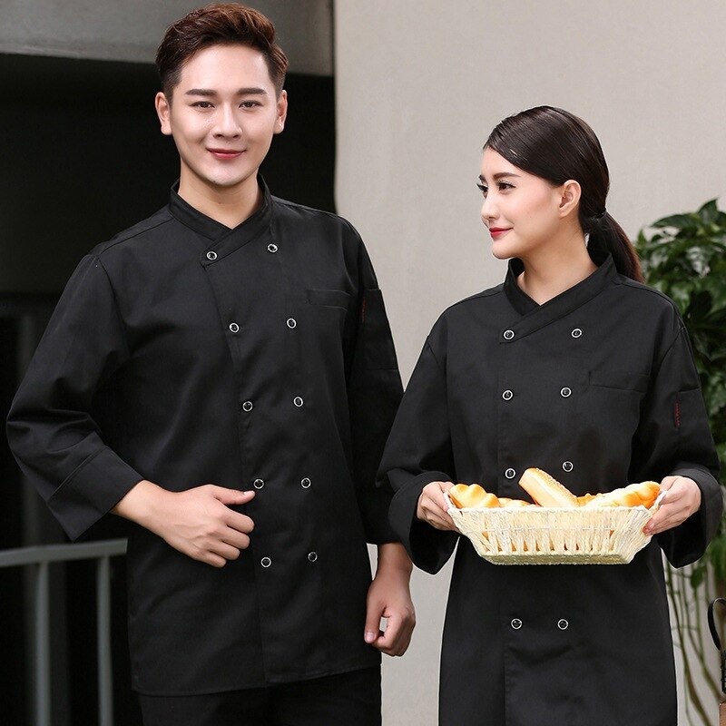 Kokin hattu työvaatteet uroshotelli keittiö kokin univormut yhtenäisiin ruoanlaittovaatteisiin länsimaisen ravintolan pitkät hihat