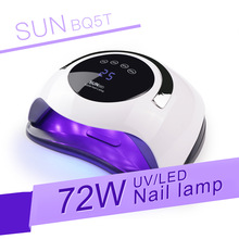 Lámpara de uñas SUN BQ5T 72/90W UV LED para secar secador esmalte de Gel de uñas pantalla LCD lámpara de detección automática de alto polvo para todos los geles