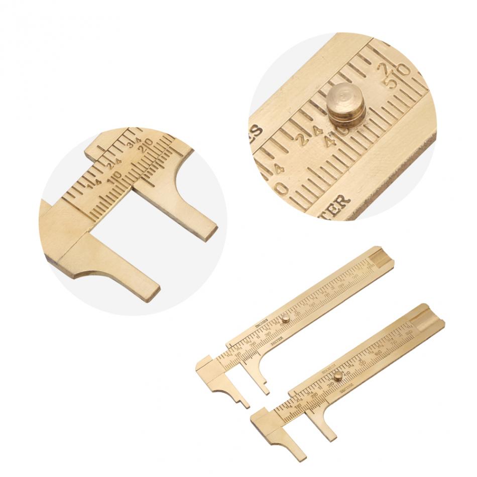1pz 80 millimetri/100 millimetri Portatile in Ottone nonio calibro Scorrevole Calibro Righello Doppio scala mm/pollici Scorrevole nonio calibro Strumento di Misura