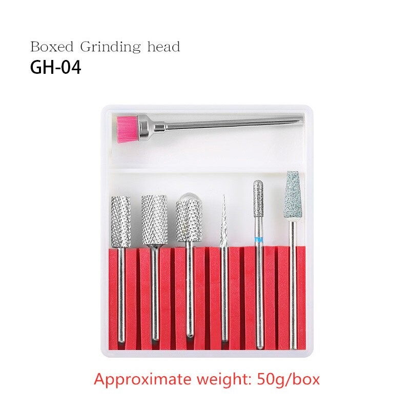 7Pcs/Set Tungsten Steel Nail Drill Bit Drill Ceramic Nails Things Punte Fresa Unghie Head Sanding for Nail Art: gj0389-04