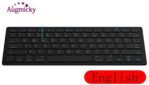 Russian French Spanish Wireless Bluetooth 3.0 keyboard for Iphone Android Tablet PC MINI keyboard for iPad Series iOS System: Black English