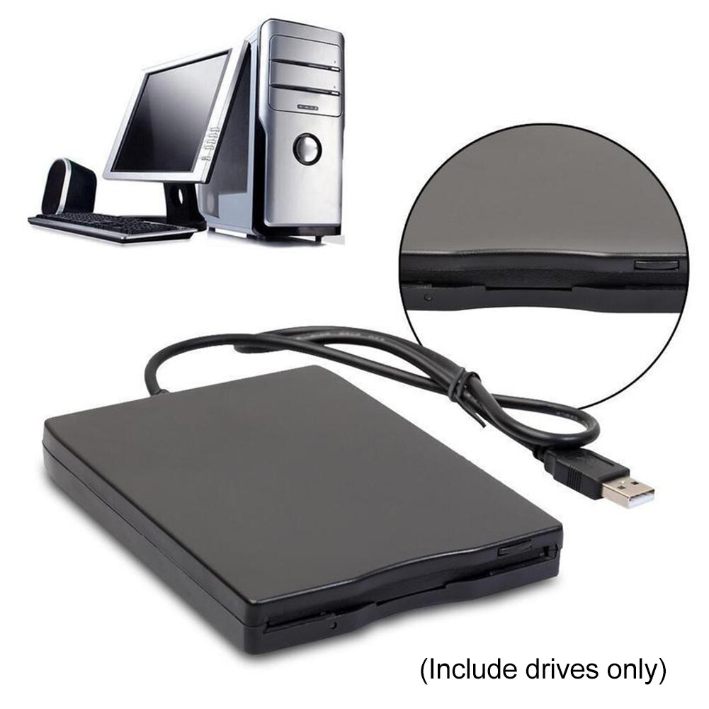 Usb Interface Computer Accessoires Thuis Floppy Drive Externe Schijf Draagbare Plastic 1.44M Fdd Duurzaam Plug En Play Zwart Kantoor