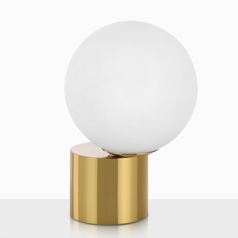 LukLoy Moderne Eenvoudige Glazen Globe LED Tafellampen voor Slaapkamer Luxe Creatieve Bal Maan Tafellamp Metalen Slaapkamer Bedlampje