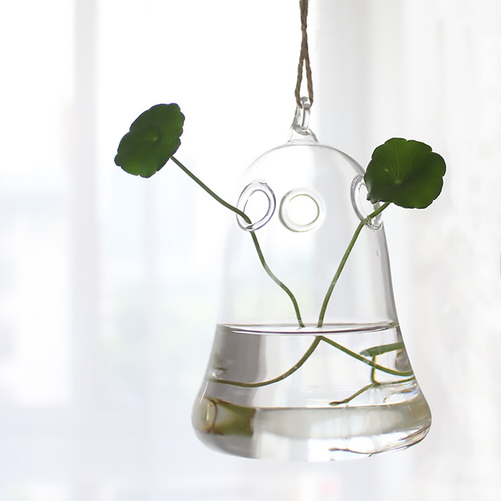 1Pcs Hanging Glass Vase Transparent Hydroponic Container Terrarium Flower Plant Pot Garden Home Wedding Decoration: 4