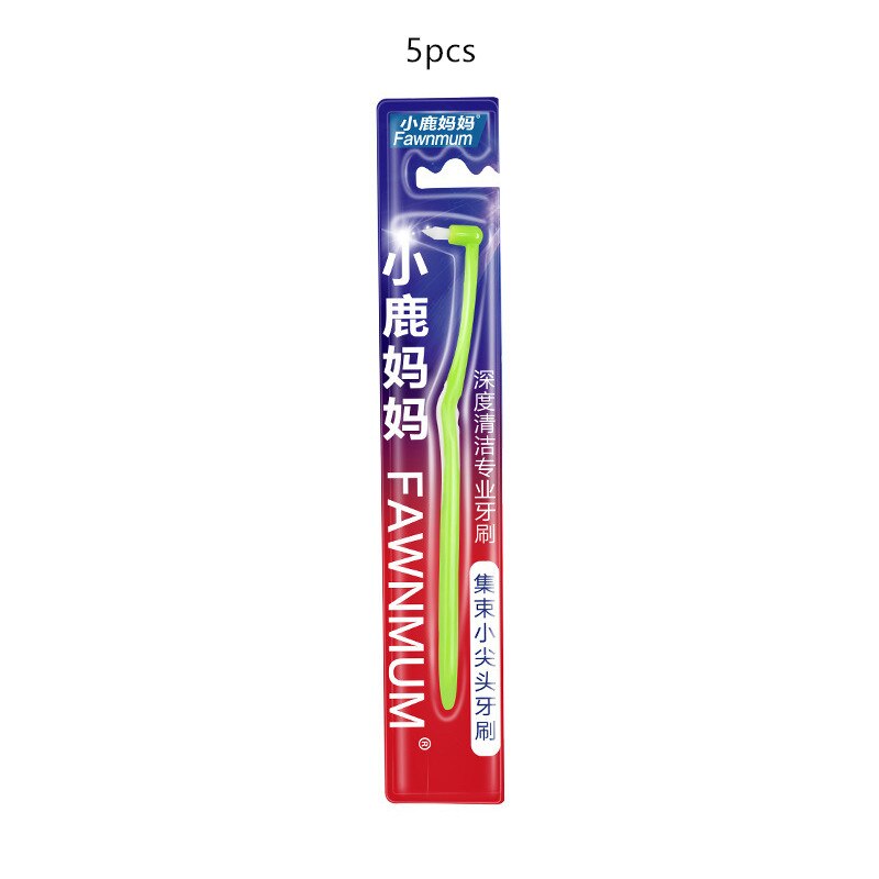 Push-Pull Orthodontic Interdental Brush Soft Bristle Teeth Whitening Dental Cleaning Plastic ToothPick Small Cusp Toothbrush: 5Pcs