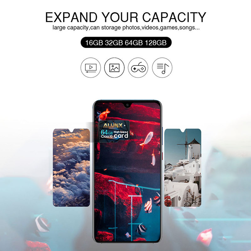 Ultra-high-speed tf memory card, 4 gb/8 gb/16 gb/32 gb/64 gb u3 c10 blue memory sd card for camera surveillance, storage