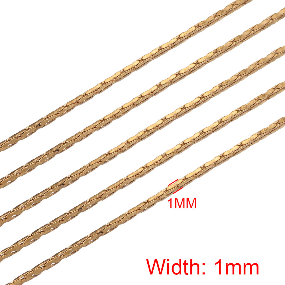 Cable pequeño de acero inoxidable para fabricación de joyas, cadena de cuerda dorada de 0,5mm, suministros para collar y pendientes, , 2m/lote