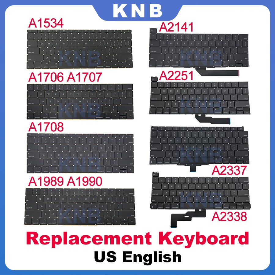 Laptop English US keyboard For Macbook Pro A1706 A1708 A1534 A1989 A1990 A2141 A2289 A2337 A2338 Keyboard Replacement