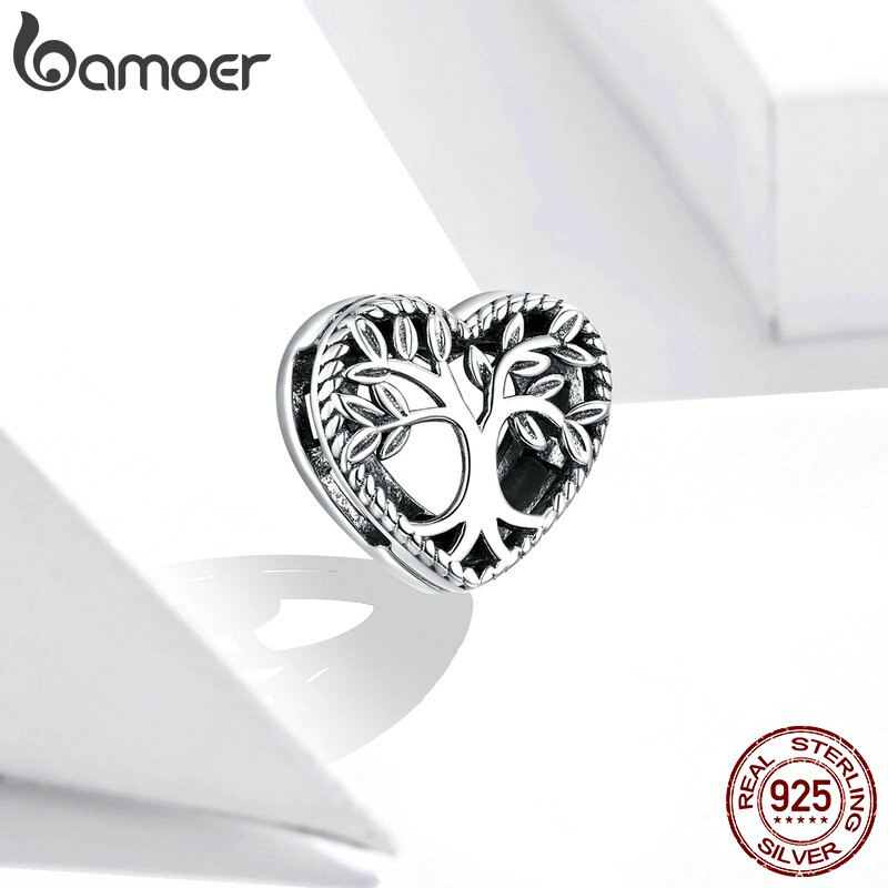 Bamoer Albero della Vita Perle di Metallo per Le Donne Monili Che Fanno 925 sterlina Argento di Fascino per il Braccialetto gioielli Fai Da Te tariffa Braccialetto SCX119