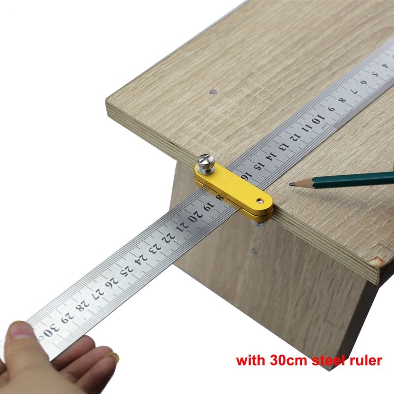 Traceur de ligne pour menuiserie, Angle de 45 degrés, localisateur pour règle en acier, outils pour le travail du bois: typeD with ruler