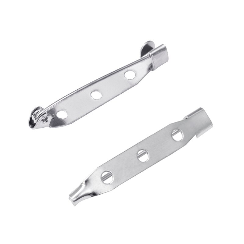 50PCS Iron Tone Safety Brooch Back Safety Catch Bar Pins Jewelry Findings Accessories DIY Brooches Making Safety Pin Brooch
