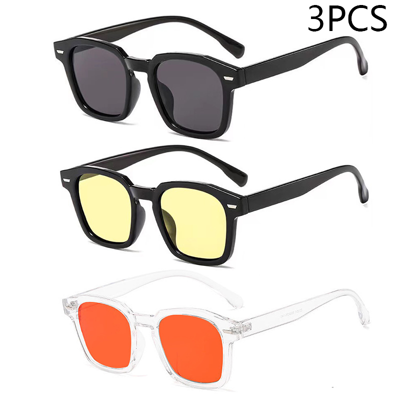 Unisex Rectangle Vintage Sunglasses Retro Sun Glasses Female Lady Eyeglass Cat Eye Casual Goggles UV400: MULTI
