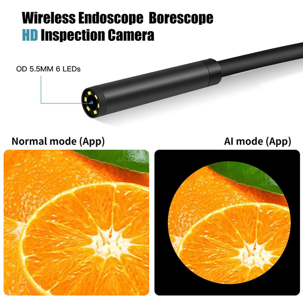 Usb-endoskooppi fhd-endoskooppikamera kevyellä vedenpitävällä usb-latauksella varustetulla endoskoopilla wifi helppo asentaa endoskooppi 6 säädettävää lediä