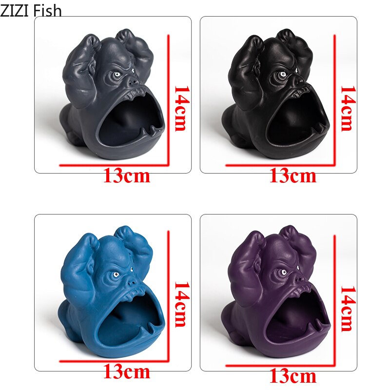 Cute Cartoon Animal Ashtray Orangutan Anti-fly Ash Ceramic Household Living Room Large Capacity Car Ashtray Home Decor