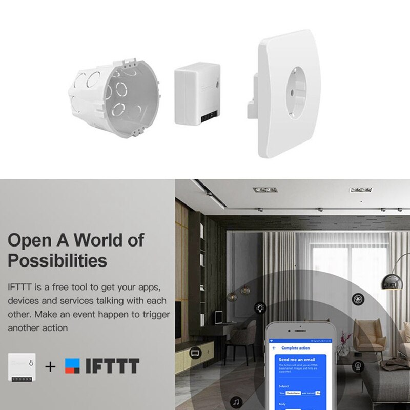 Sonoff MINI DIY Smart Switch Wifi Dual Controller Timer Via e-Welink APP Remote Control Switches sonoff dual r3 sensor