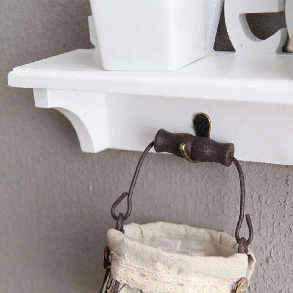 Træ vægophæng stativ diy sød hjemmelagring hylde kroge soveværelse bøjle holder organisator nøglerække træ væg hylde