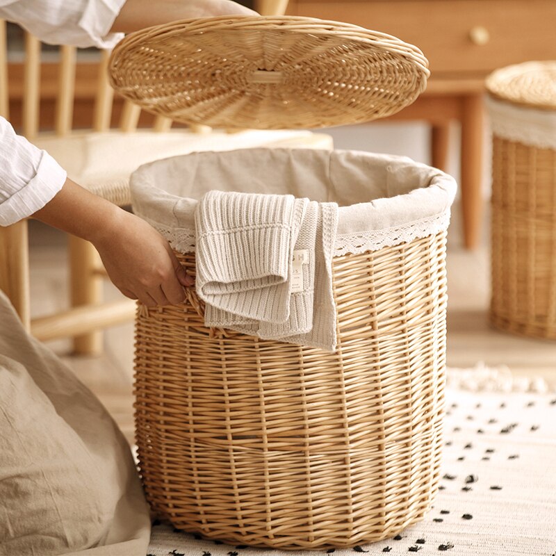 Osier vêtements stockage panier panier vêtements vêtements cadre stockage boîte de rangement pot boutique tissage vêtements
