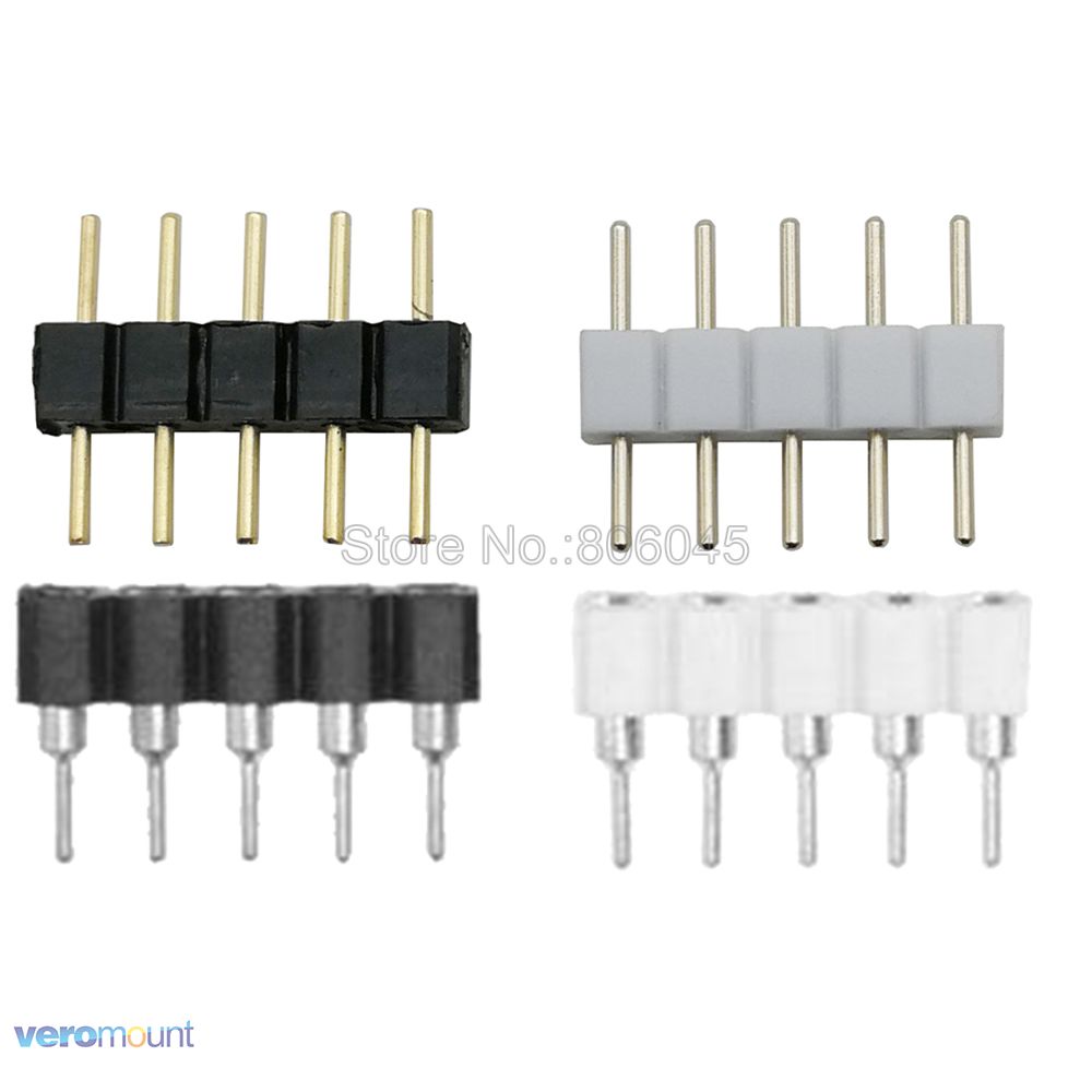 10Pcs 5Pin 5-Pin Rgbw Connector Adapter Pin Naald Mannelijke Vrouwelijke Plug Voor 5050 Rgbw Led Strip Licht led Accessoires
