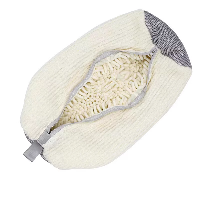 Schoenen wassen Tas Katoen Wasschoenen Beschermer Pluizige vezels Polyester Vriendelijk Anti-vervorming Schoenen Kleding Organizer: Licht Geel