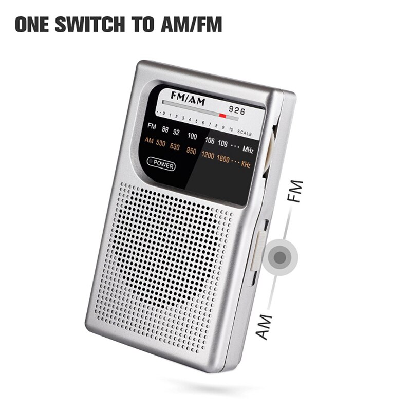 926 Mini Draagbare FM/AM Radio Zender en Ontvanger Luidspreker en 3.5mm Koptelefoon Poort Beroep Radio speler