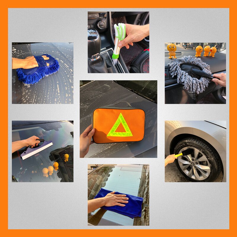 7Pcs Car Wash Tool Car Cleaning Products Car Wash Cleaning Kit Car Cleaning With Bag Care Cleaning Tools Kit