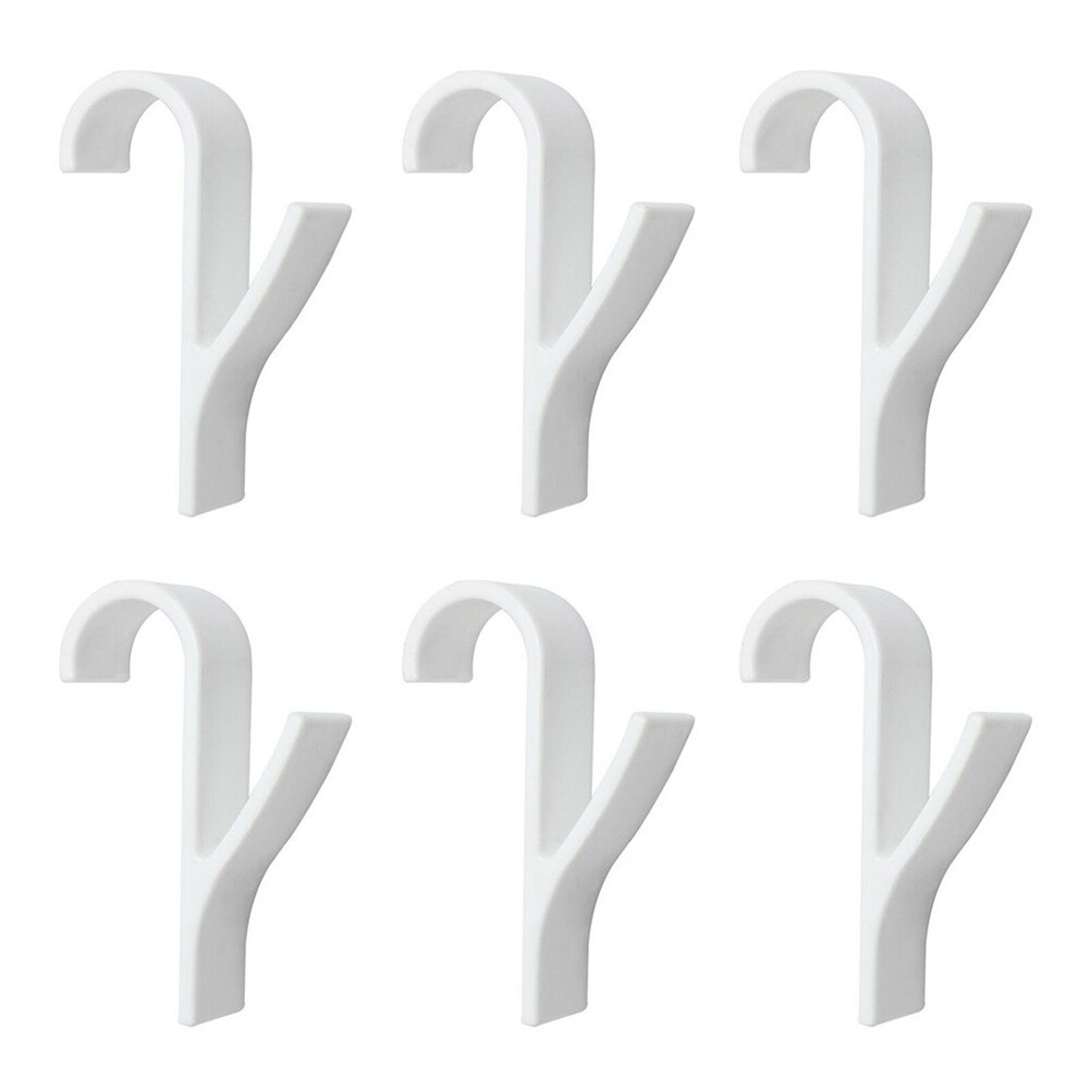 6Pcs Plastic Radiator Rail Hanger Bad Kleding Sjaal Handdoek Kapstok Organizer Voor Verwarmde Handdoek Radiator Rail Bad Haak houder: WHITE