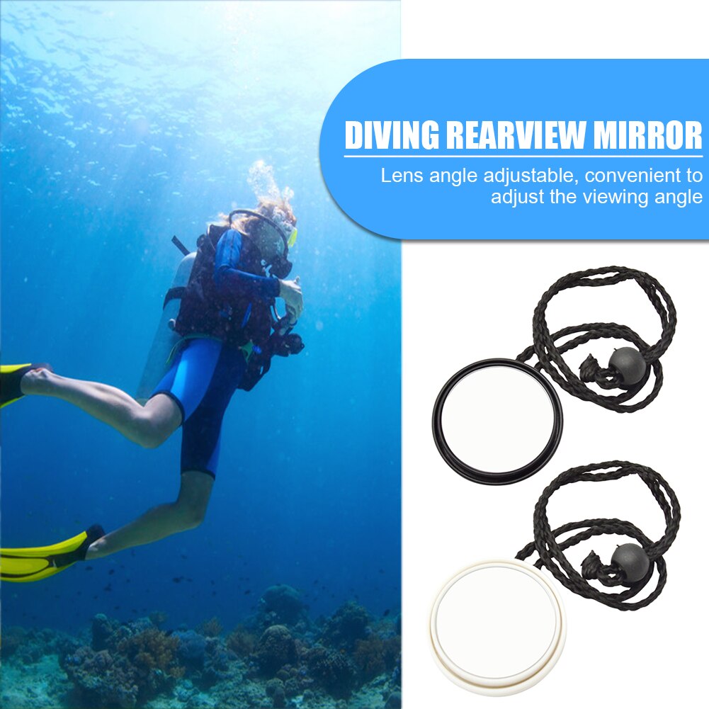 Espejo retrovisor ajustable de 360 grados para buceo con cuerda colgante lateral, cueva, barco, señal de seguridad, equipo de buceo