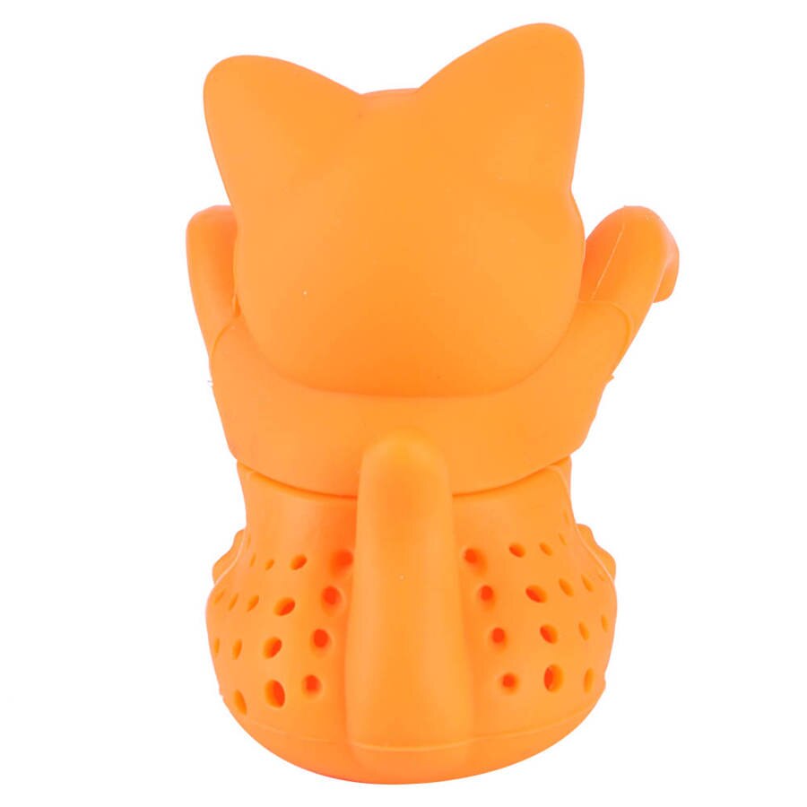 Siliconen oranje kat thee-ei herbruikbare filter diffuser theezeef kruiden losse thee bladeren schattige theefilter accessoires