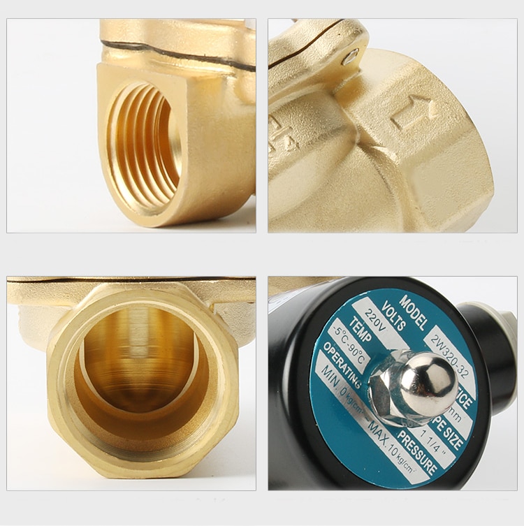 1/2&quot; 3/4&quot; 1&quot; 2&quot; inch Normally Closed Brass Solenoid Valve 220VAC 110VAC 24VDC 12VDC 24VAC Direct Acting For Water Gas Oil