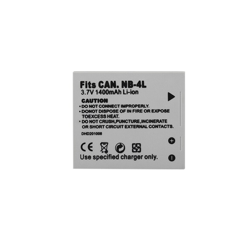 Batería de NB-4L NB4L para Canon IXUS, cargador de 100 mah para modelos 30, 40, 50, 55, 60, 65, 80, 110, I20, 115, 120, 130, 117, 220 IS, 225, 230, 255 y 1400: 1Battery