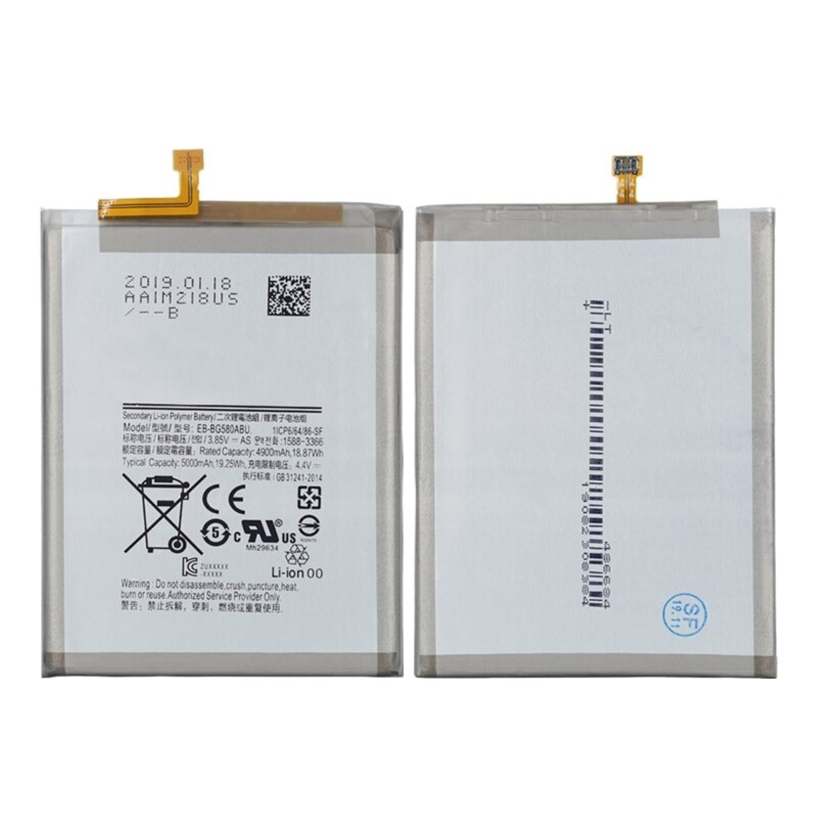 Bateria Para Samsung Galaxy M20, M30, M205F, M305F, Mpn Original: Eb-Bg580Abu