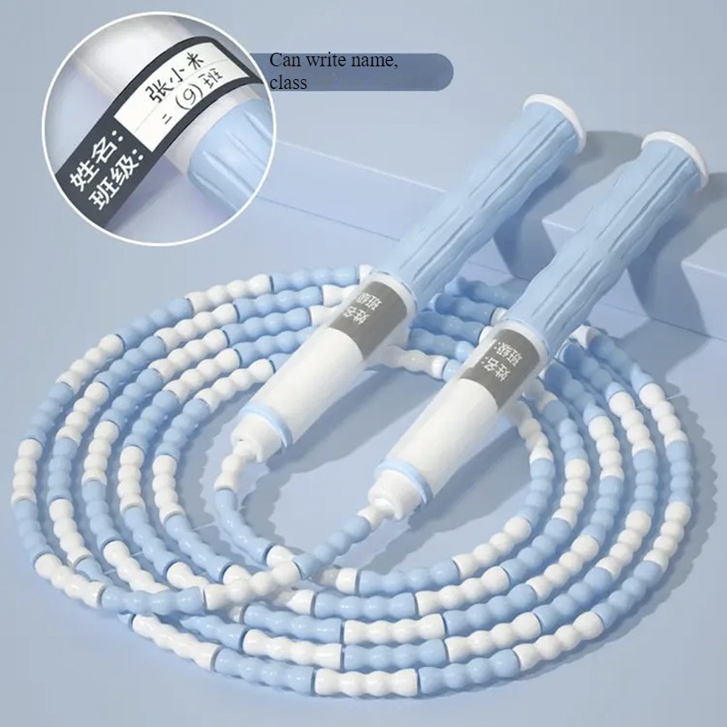 2.8M corde d'exercice corde à sauter bambou PVC débutant adulte enfant doux perlé sans enchevêtrement segmenté Fitness câble à sauter entraînement