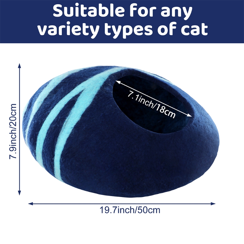 Grotta per gatti di grandi dimensioni in lana naturale ecologica realizzata a mano premio per interni accoglienti a scomparsa durevoli caldi in inverno perfetti