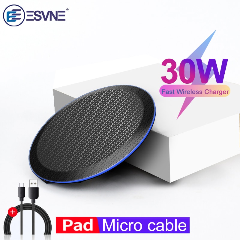 ESVNE 30W Schnelle Qi Drahtlose Ladegerät für iPhone 11 pro 8 X XR XS wirless Lade für Samsung S8 s9 telefon USB ladegerät wireless pad